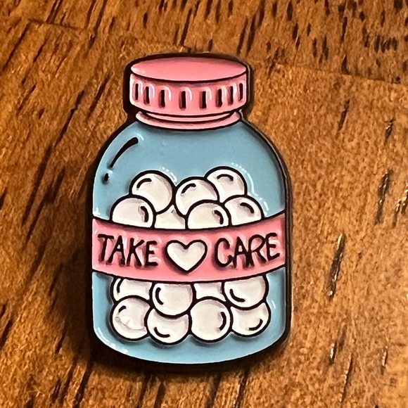 NEW - Mental Health “Take Care”  Pills Enamel Pin - Picture 1 of 3